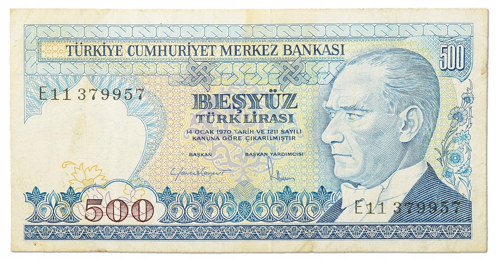 3.Turcja, 500 Lir 1970 (1983), P.195, St.3