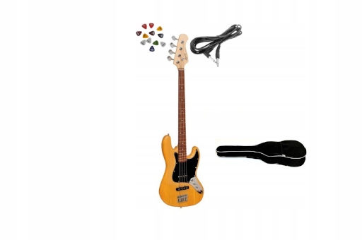 Gitara basowa Ever Play JB NT/BK +Pokrowiec+Kabel!