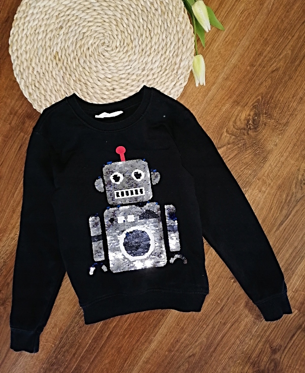 BLUZA ROBOT CEKINY H&M 134 140 F054