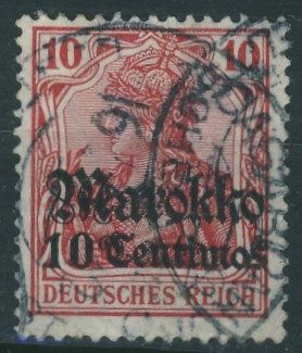 Marokko 10 Centimes nadruk na 10 pf. Germania