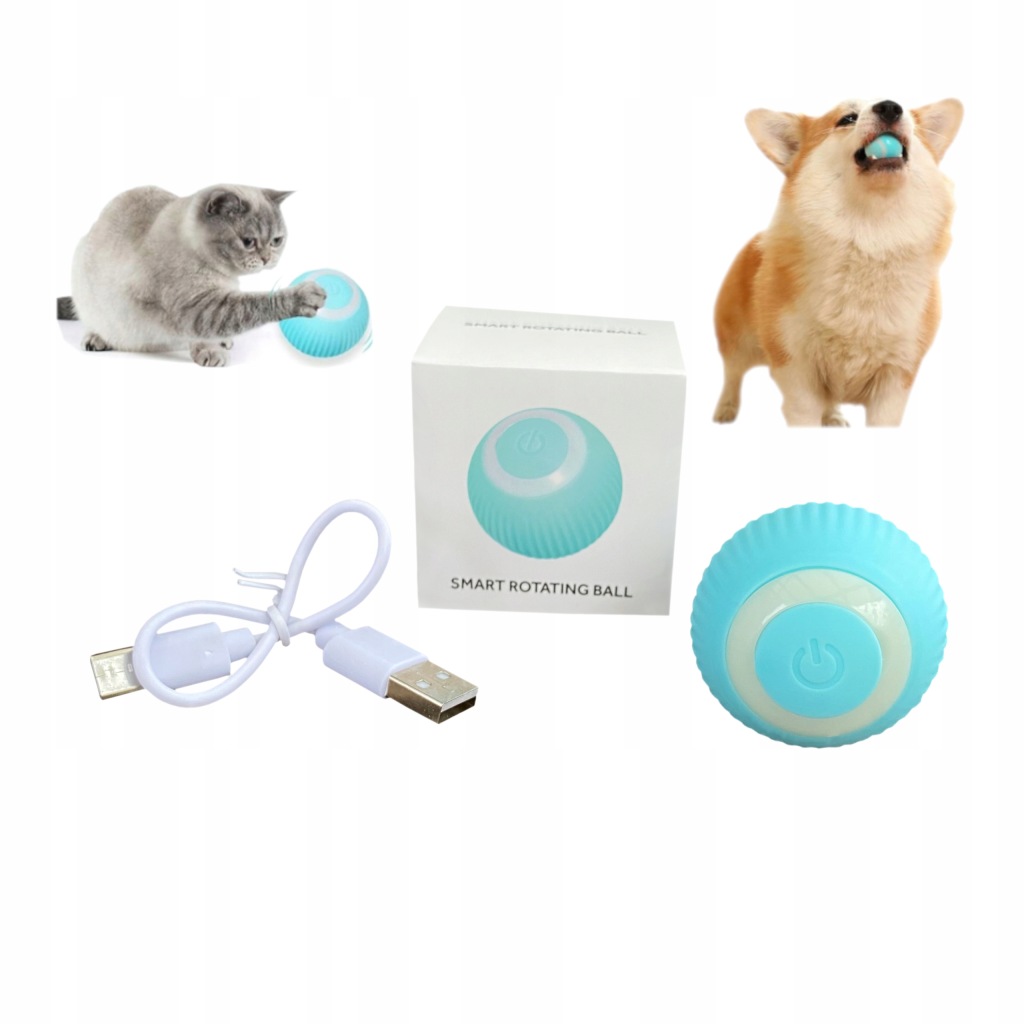 INTERAKTYWNA PIŁKA DLA KOTA PSA INTELIGENTNA