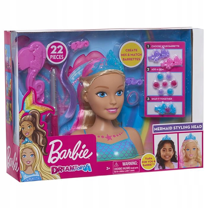 62625 Barbie Dreamtopia Głowa do stylizacji