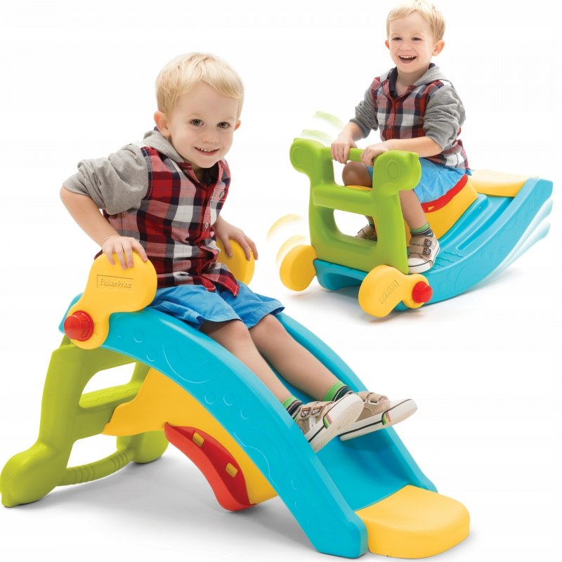 Fisher Price Zjeżdżalnia i Bujak 2w1 Slide to Rock