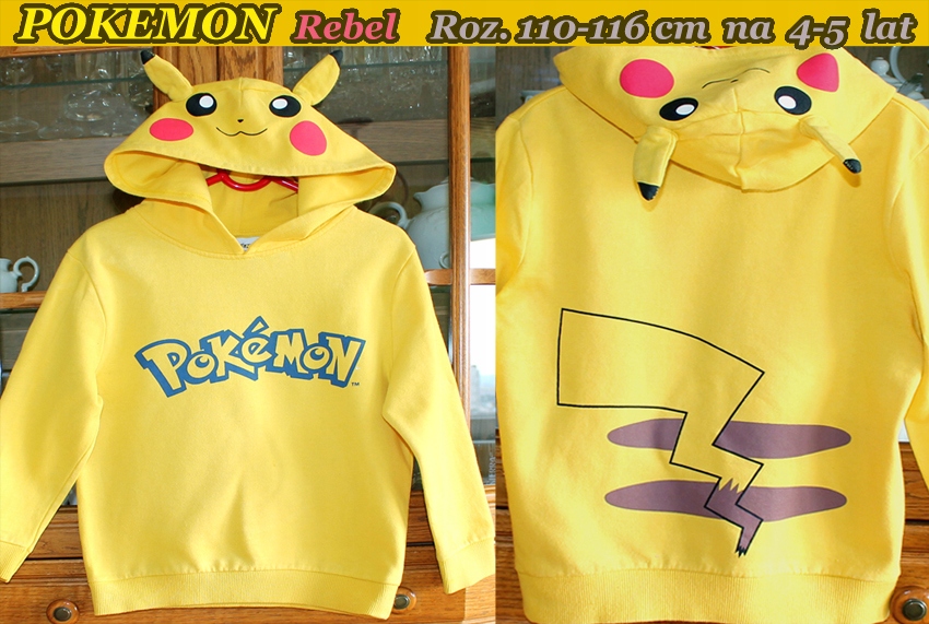 POKEMON - Bluza z kapturem roz.110-116cm