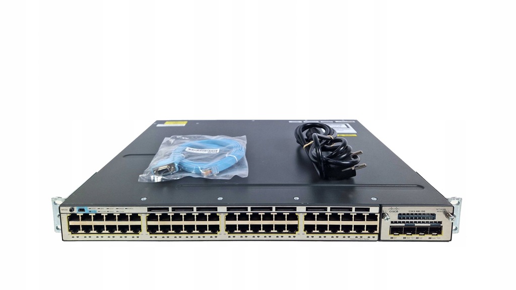 Cisco WS-C3750X-48T-S 48-Port Gigabit Switch C3KX-NM-10G 1 x PSU