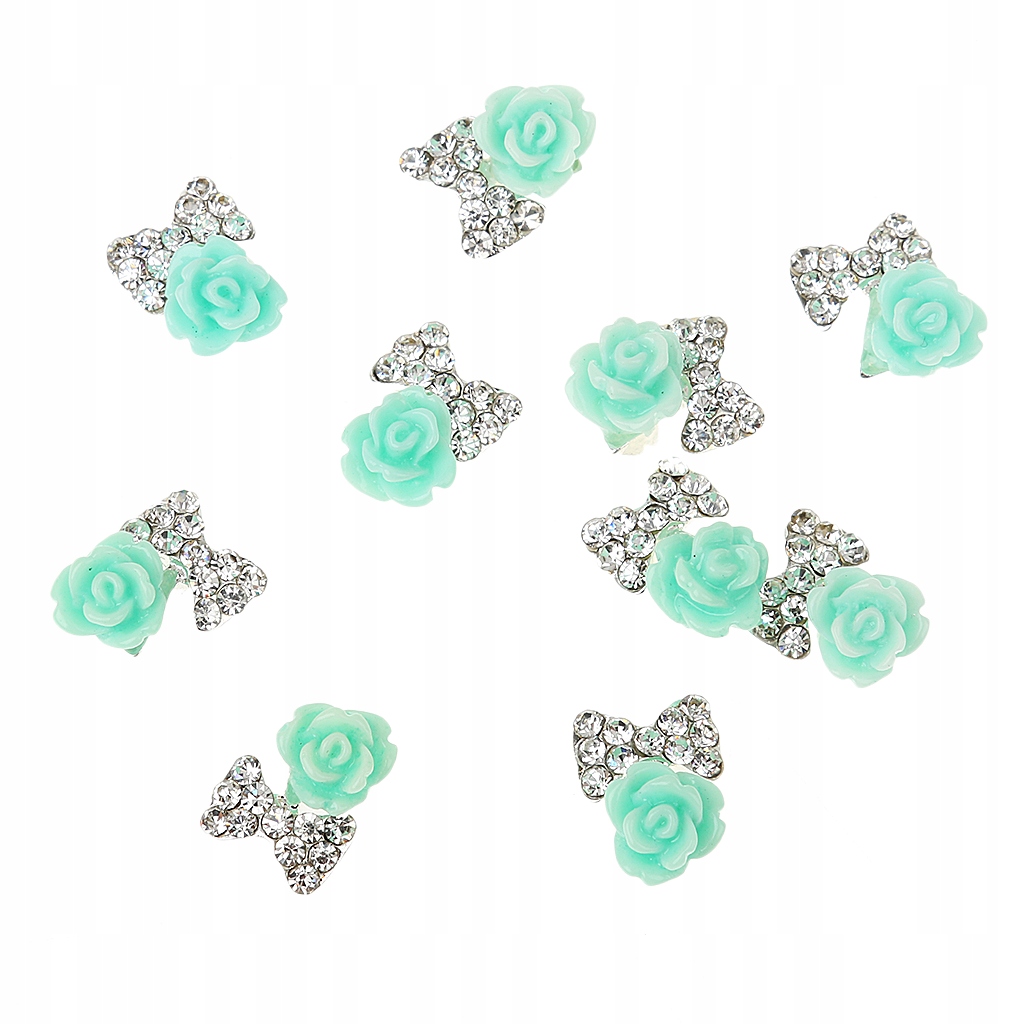 10 sztuk ze stopu Art Flower Bow Rhinestone