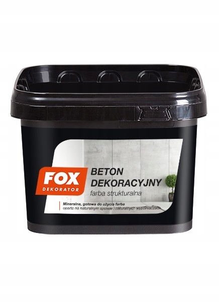 FOX DEKORATOR BETON DEKORACYJNY FARBA STRUKTURALNA 14KG FARBA BETONOWA