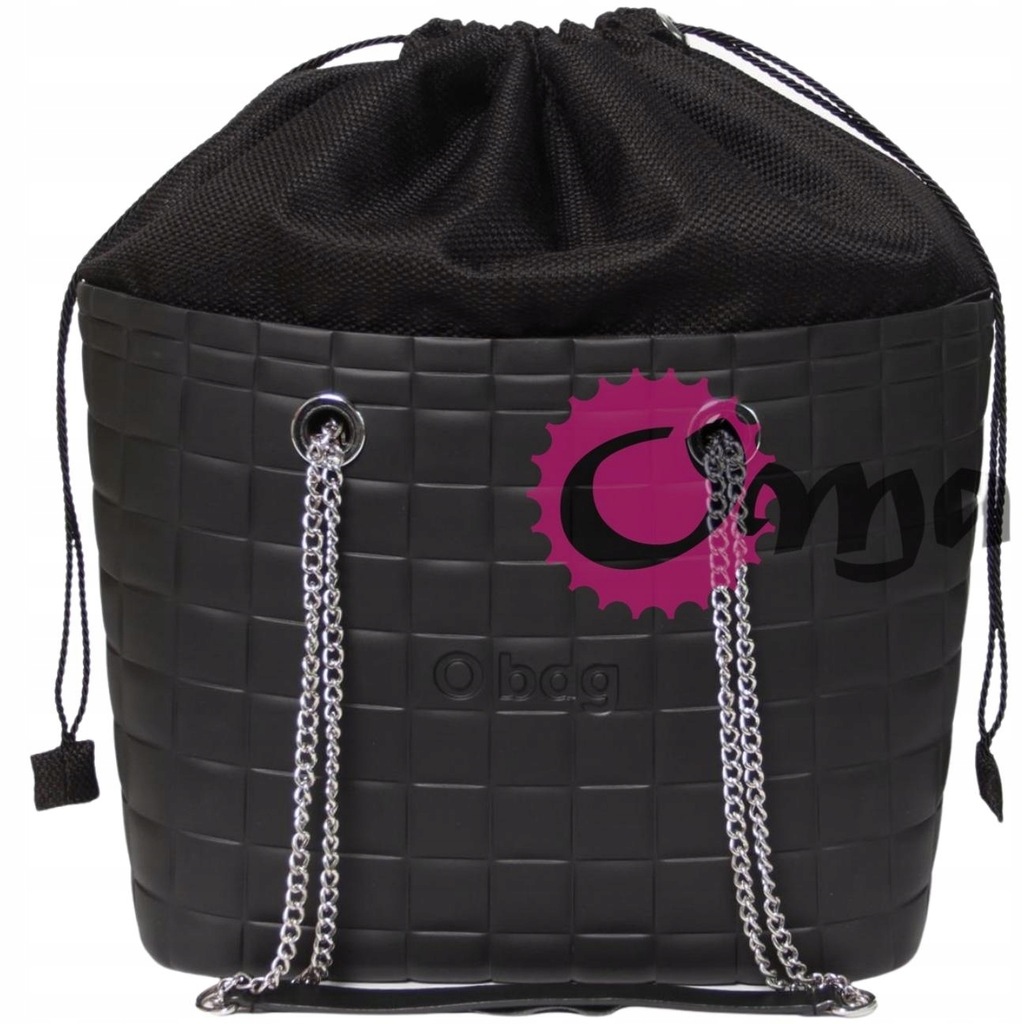 CZARNY organizer OBAG URBAN MINI worek struktura 2 kieszenie komin VIP OMAY