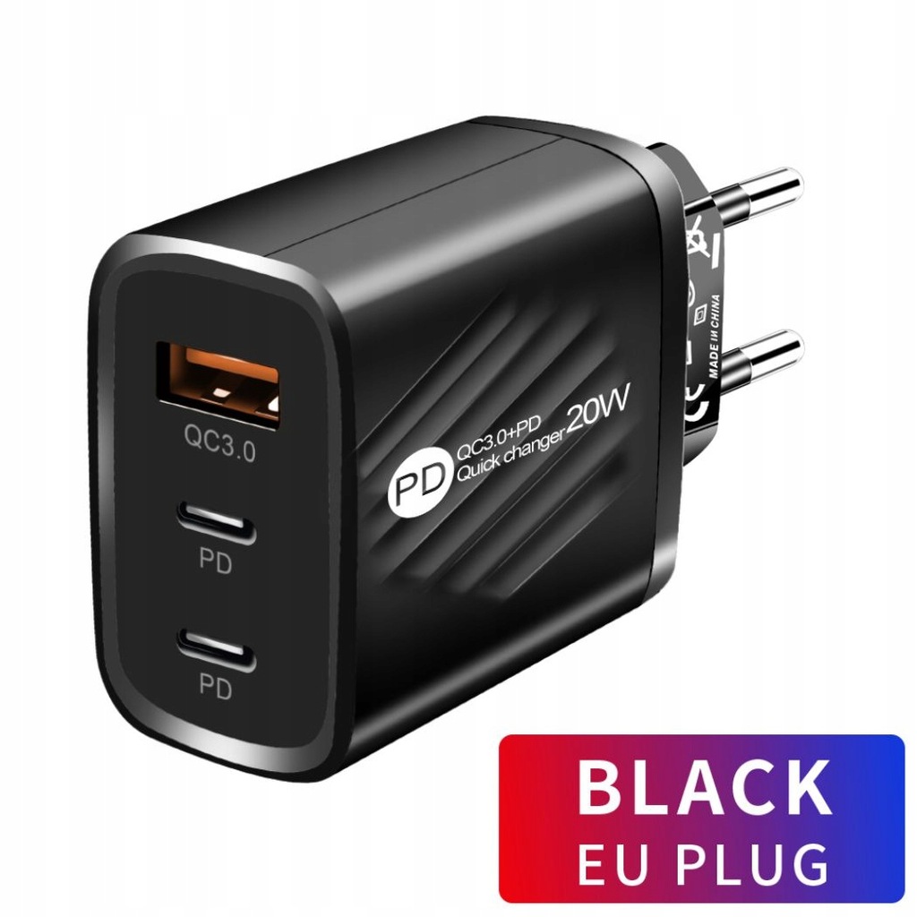 Black PD 20W Fast Charge Charger Usb C Cha Charger