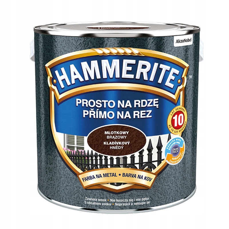 HAMMERITE Farba na rdzę Młotkowy Brązowy 2,5L