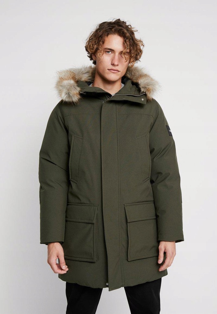 XA1408*CALVIN KLEIN KURTKA PARKA KHAKI 40 L01