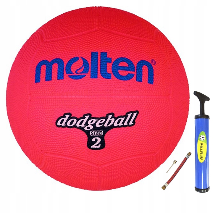Piłka MOLTEN Dodgeball DB2-R czerwona gumowa r.2