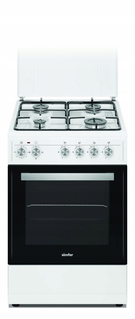 Simfer Cooker 4403SERBB Hob type Gas, Oven type Electric, White, Width 50 c