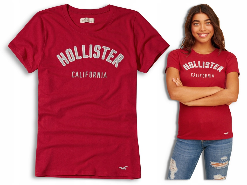 HOLLISTER by Abercrombie T-shirt Damski Logo USA M