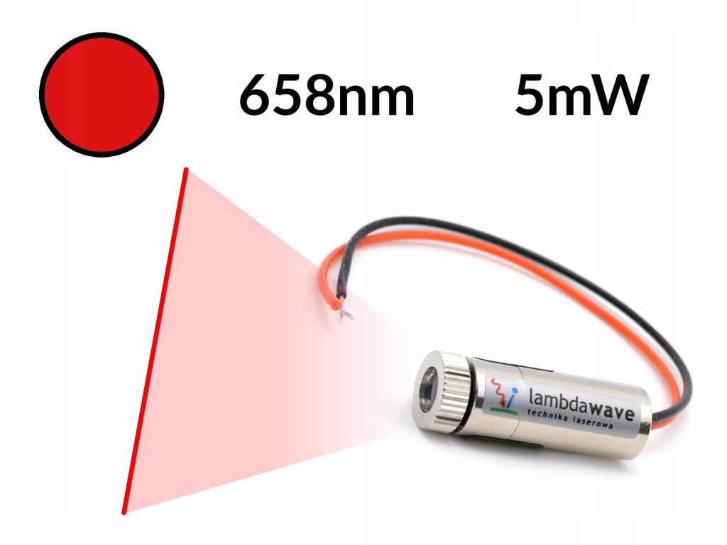 LAMBDAWAVE Laser liniowy czerwony 5mW 658nm