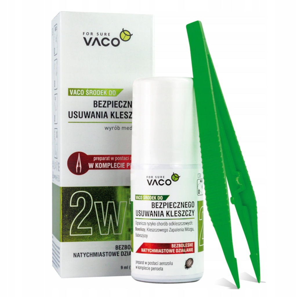 VACO Środek do bezpiecznego usuwania kleszczy (spray + pęseta) - 1 szt.