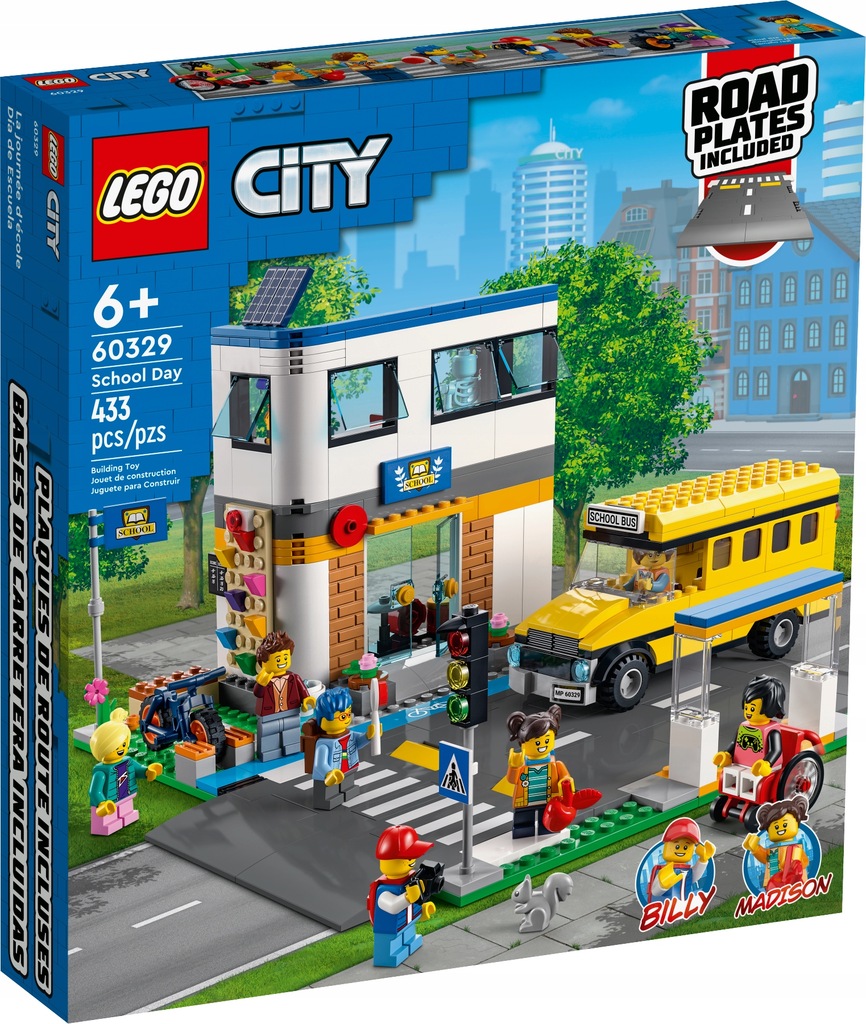 LEGO CITY 60329 AUTOBUS SZKOLNY BUDYNEK SZKOŁA