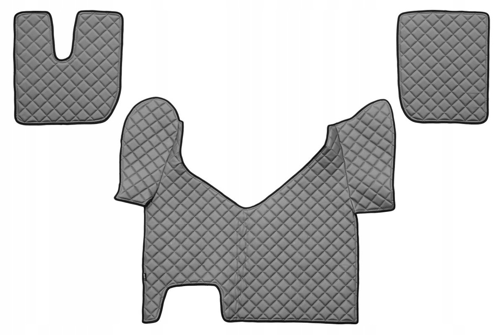 F-CORE Dywaniki podłogowe EKO-Skóra pikowana (3 szt.) Szary na całą podłogę