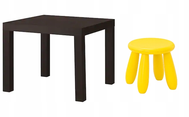 IKEA Lack stolik + Mammut stołek żółty dla dzieci