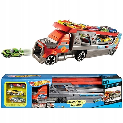 HOT WHEELS LAWETA Z WYRZUTNIĄ TRANSPORTER CDJ19