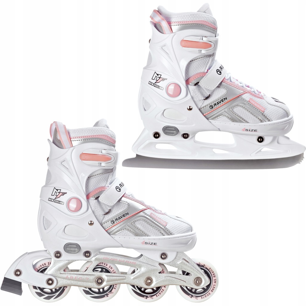 Rolki Łyżwy figurowe 2w1 RAVEN Pulse White/Pink 37-40