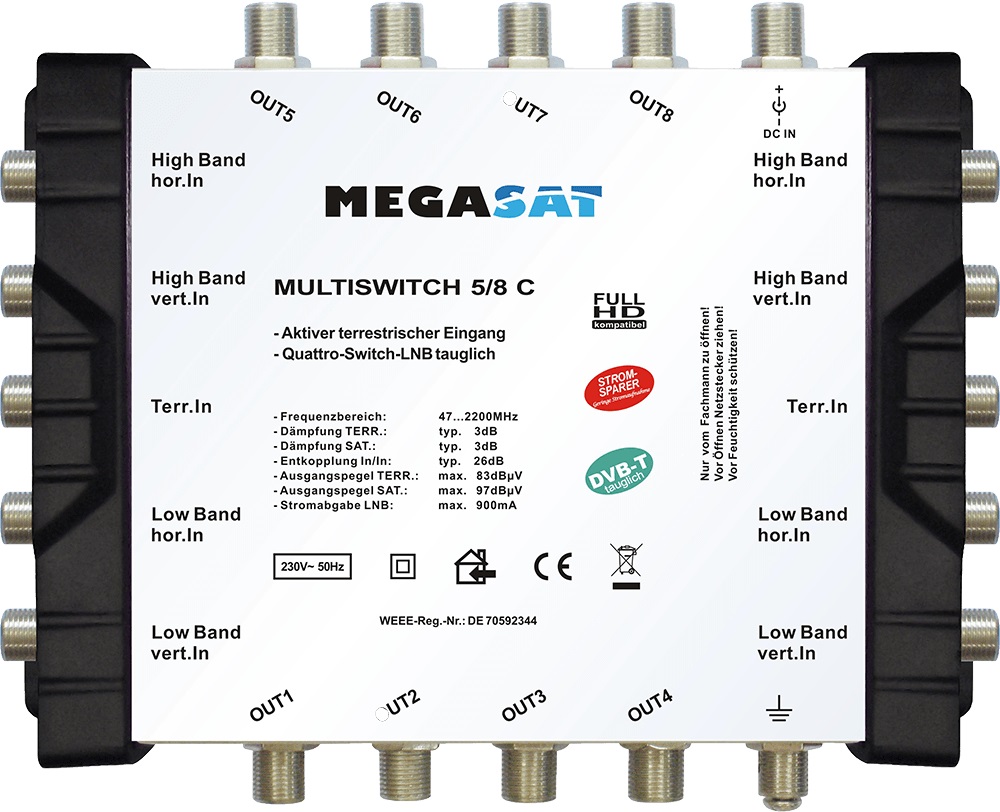 Multiswitch kaskadowy Megasat 5/8 C