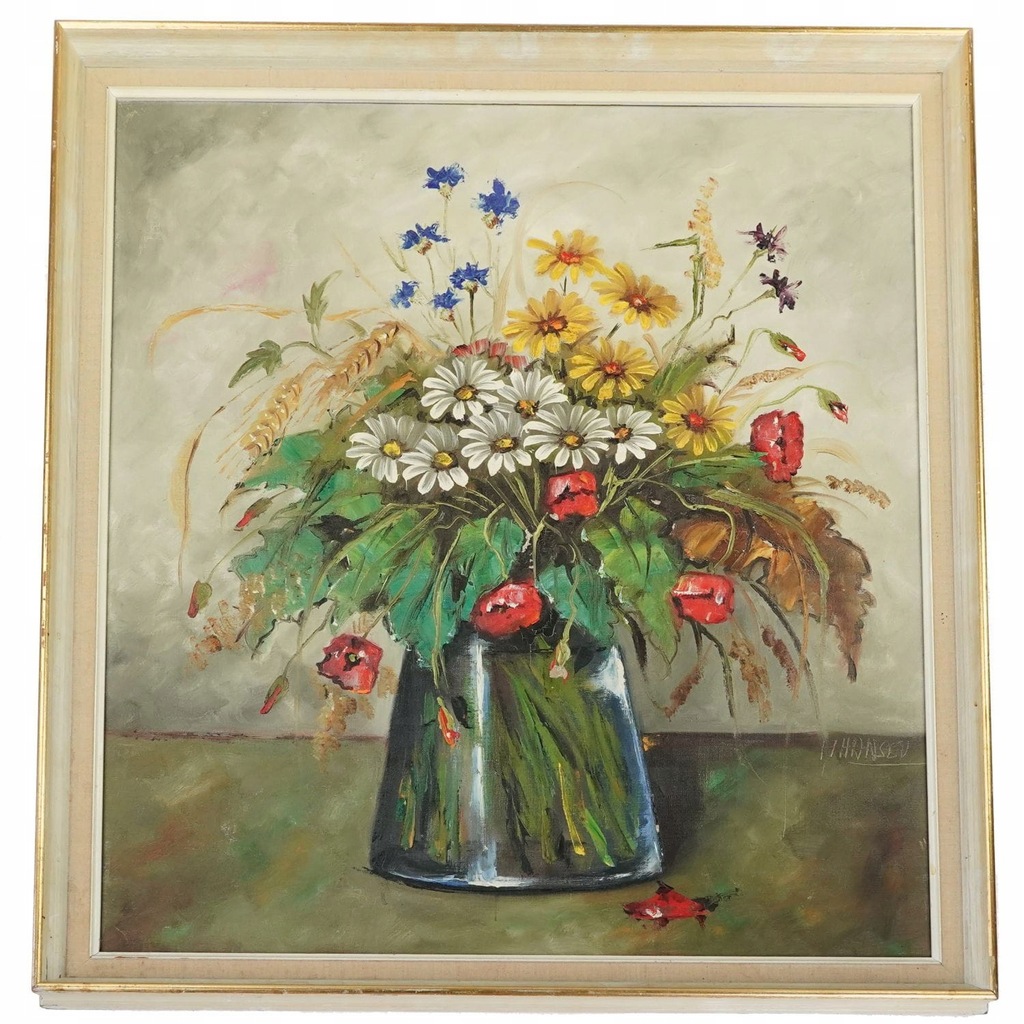 EVA HARRIET HANSEN OLEJ NA PŁÓTNIE POLNE KWIATY W 12660515288