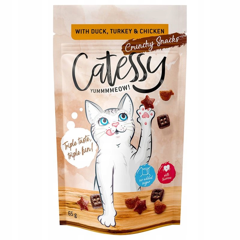 Catessy Crunchy Snacks Kaczka, indyk i kurczak 65g Przysmaki dla kota