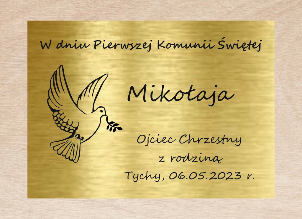 SKRZYNKA z TABLICZKĄ personalizowana NA KOMUNIĘ