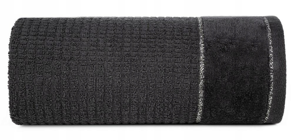 Ręcznik Glory 2 50x90 czarny z welurową bordiurą i