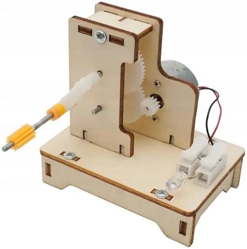 Generator prądu na korbkę - DIY - Drewniana Zabawka Edukacyjna