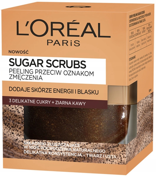 L'Oreal Sugar Scrubs Peeling cukry+ ziarna kawy
