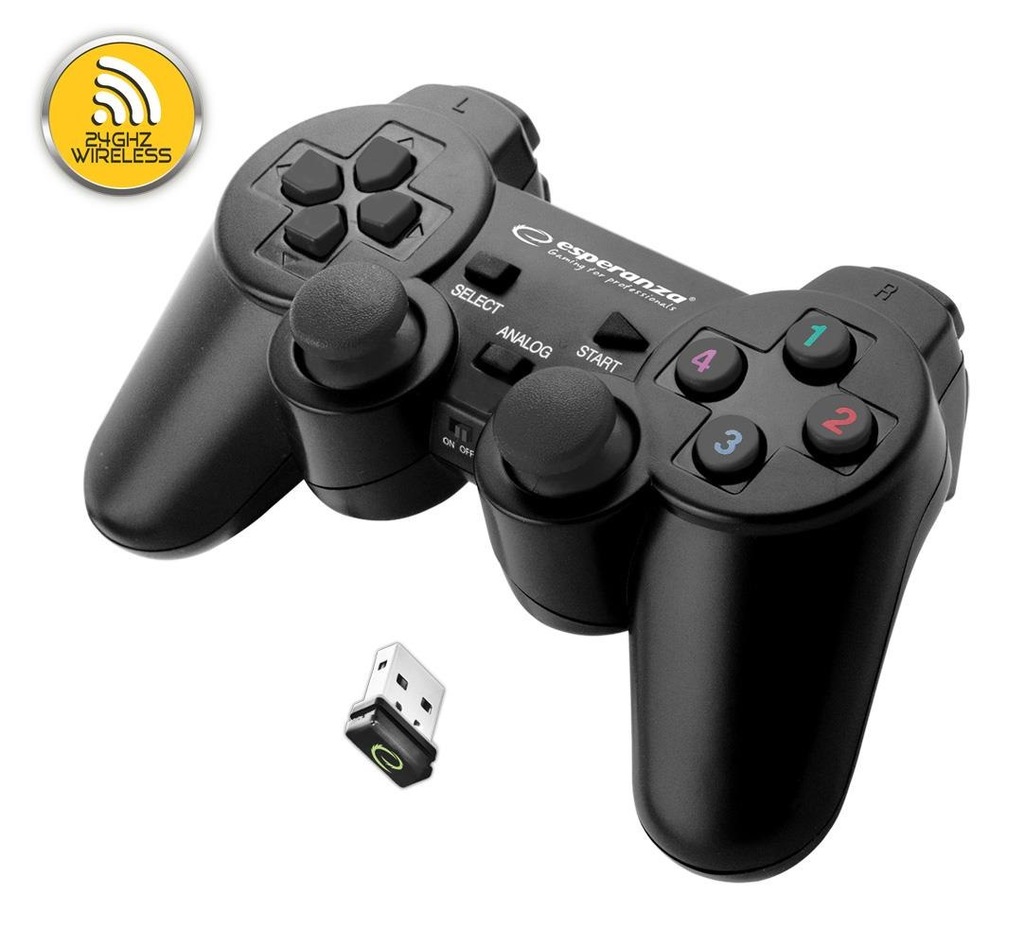 Gamepad bezprzewodowy 2.4GHz PS3/PC USB Esperanza "Gladiator" cz