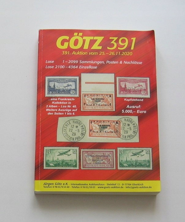 GOTZ katalog ankcyjny znaczków 11 2020 nr. 391