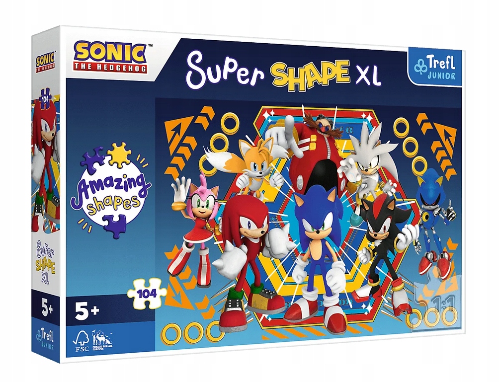 PUZZLE 104 XL SUPER SHAPE ŚWIAT SONICA TREFL