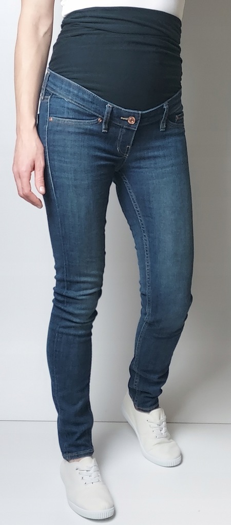 H&M MAMA_jeansy ciążowe Skinny_34/XS L75cm