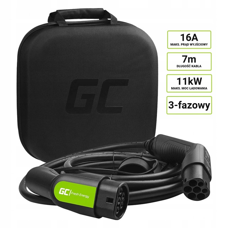 Green Cell - Kabel GC EV Type 2 11kW 7m do ładowan