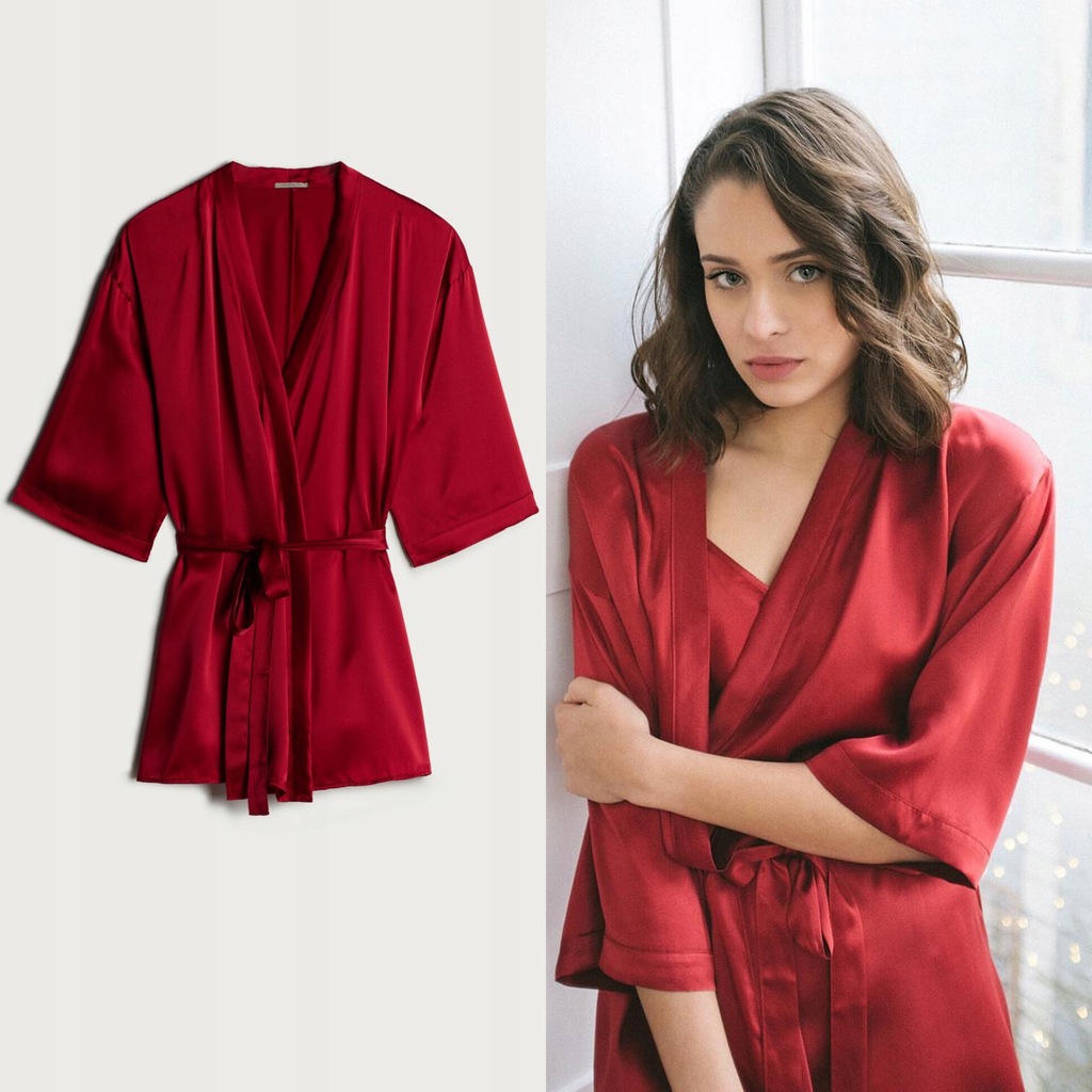 Intimissimi Czerwone Kimono z Jedwabiu M/L -30%