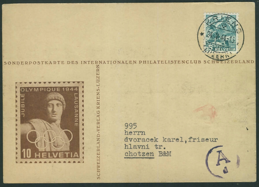 Szwajcaria Kriens 1944 r. - Cenzura