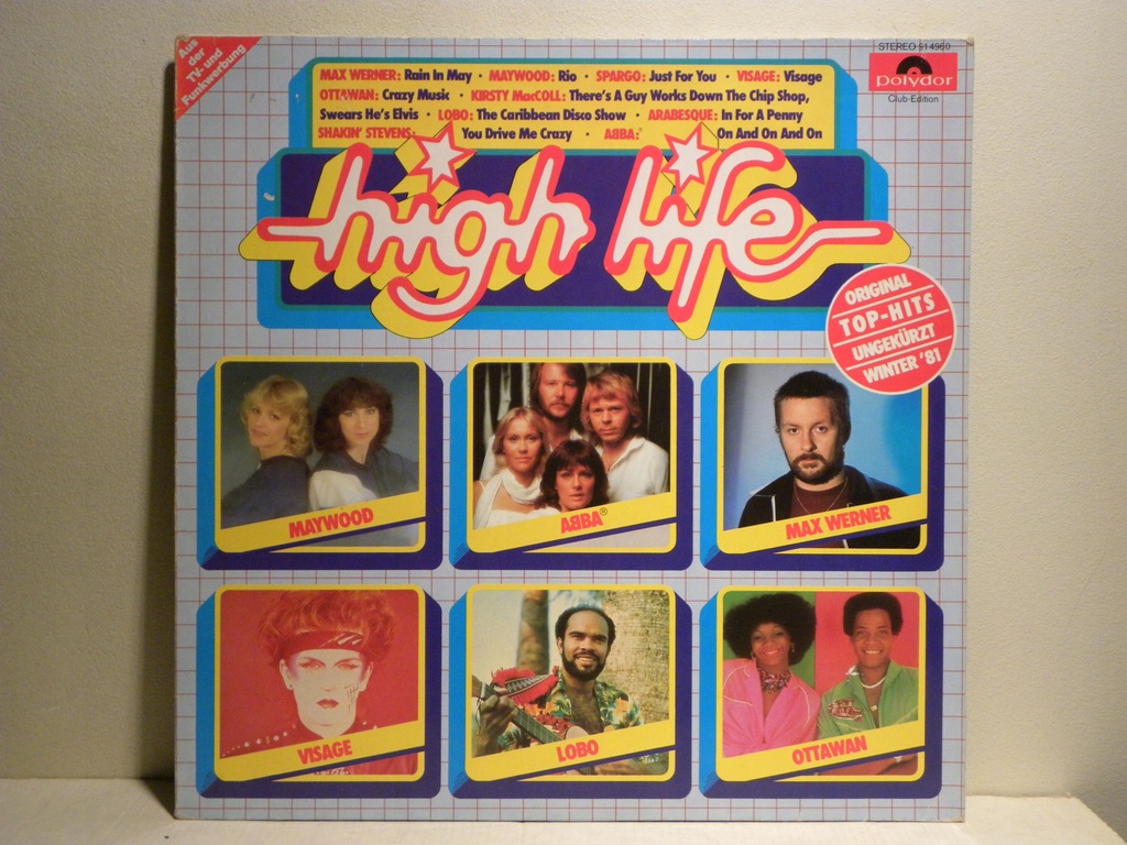 LP HIGH LIFE ABBA STEVENS LOBO JARRE VISAGE EX