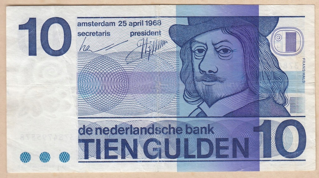 Holandia 10 Gulden 1968