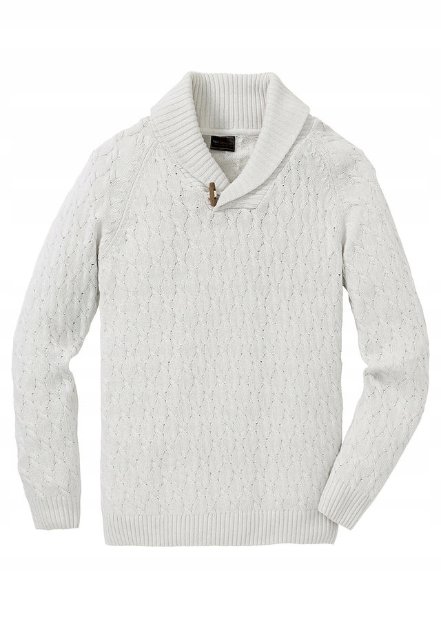 Sweter w warkocze z baweł biały 52/54 (L) 914127