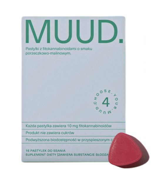 MUUD. - pastylki CBD z fitokannabinoidami o smaku porzeczkowy-malinowym MUU