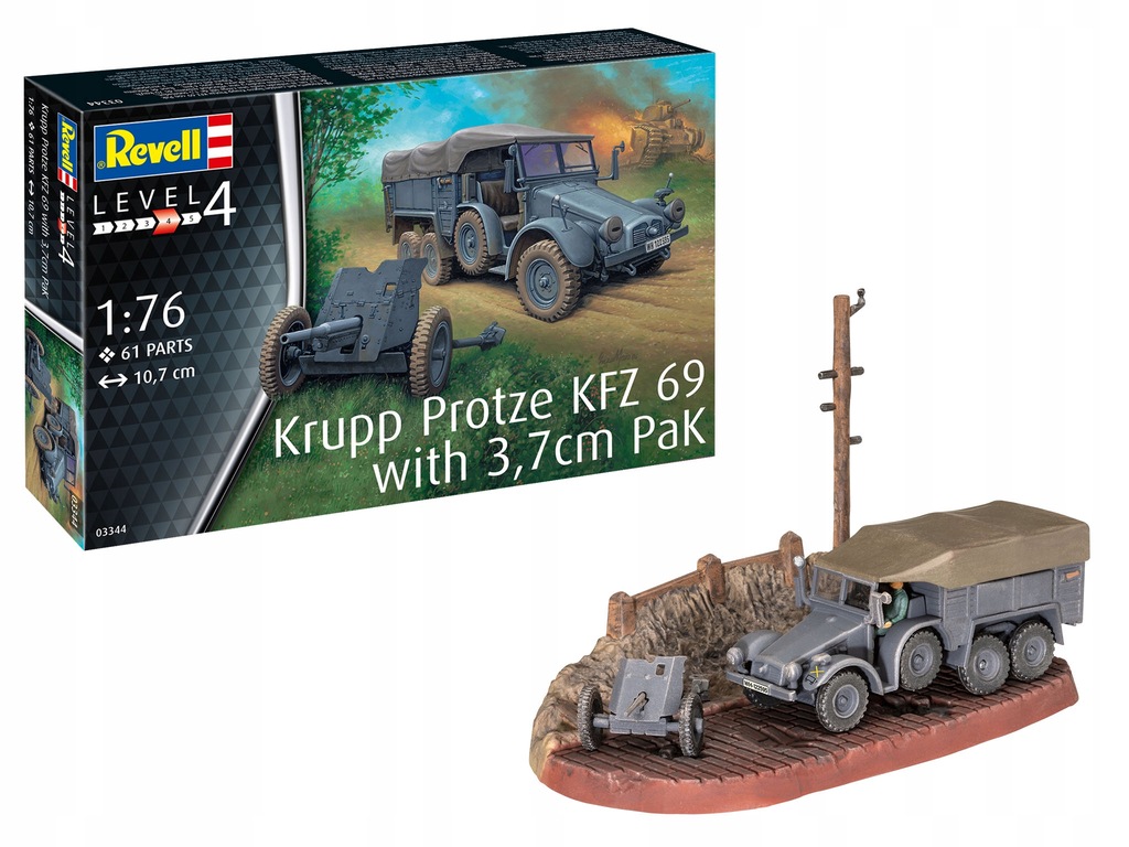 Model do sklejania Revell Krupp Protze KFZ 69 with 3,7cm Pak