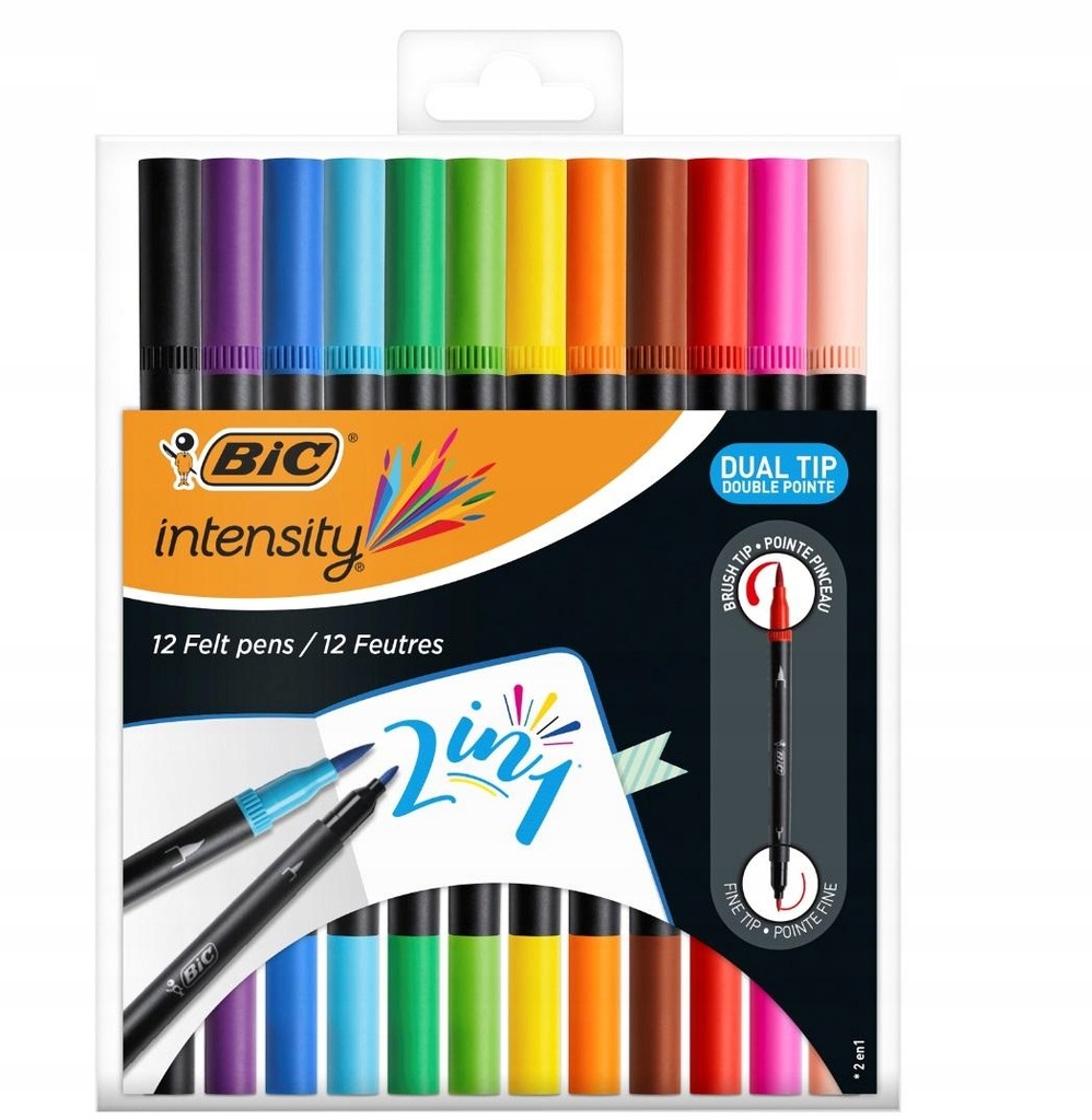 Cienkopis Dual Coloring 12 sztuk Dwustronny Bic.