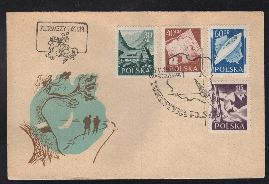 TURYSTYKA ,1956 ROK, Fi. 822-825 FDC