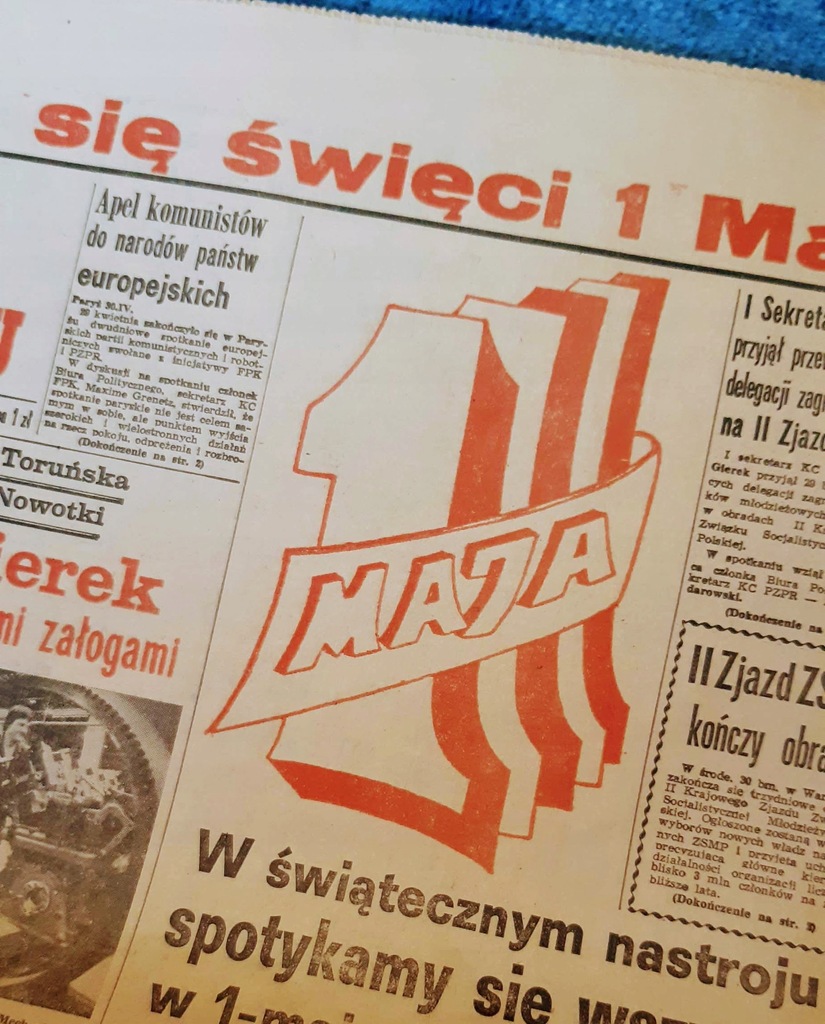 gazeta Express Wieczorny PRL 1980 1 maja św. pracy