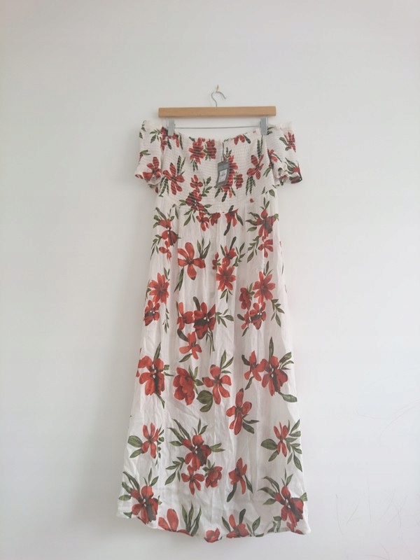 Primark bardot hiszpanka midi sukienka kwiaty 44