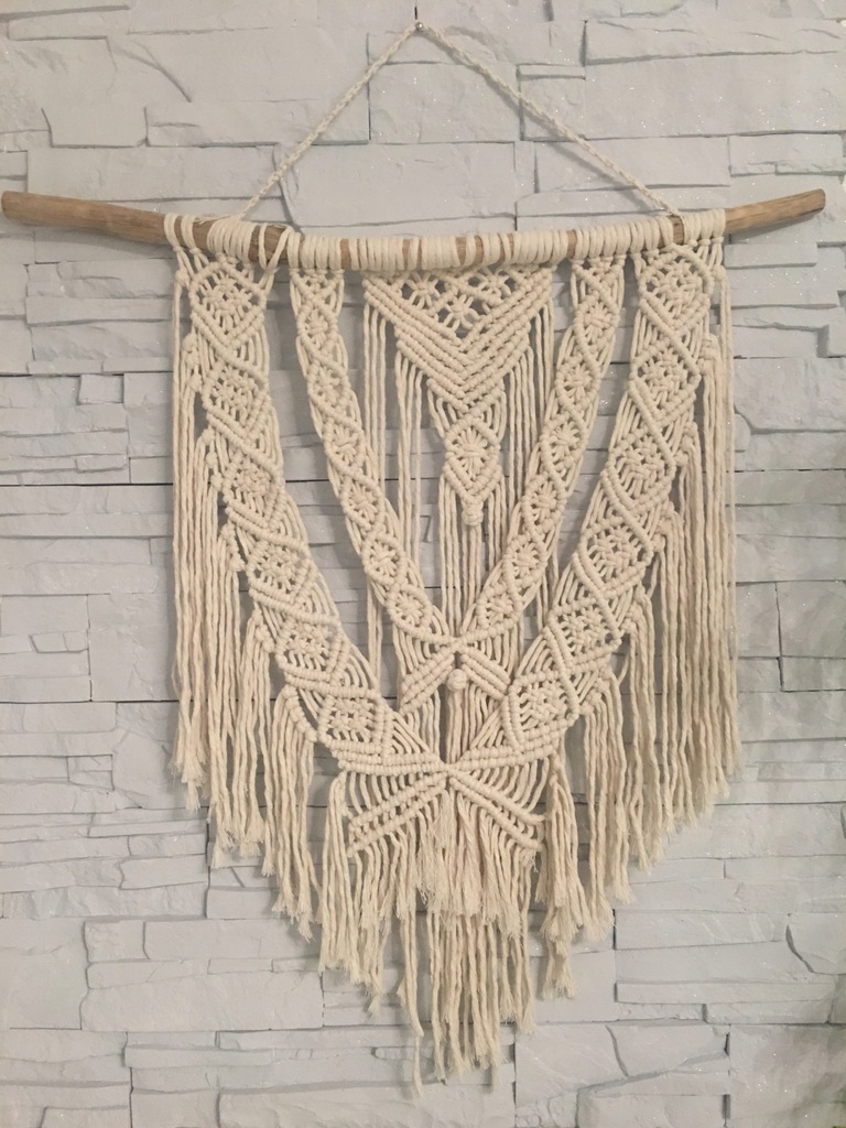 DUŻA MAKRAMA KREMOWA - BOHO - HAND MADE PIĘKNA