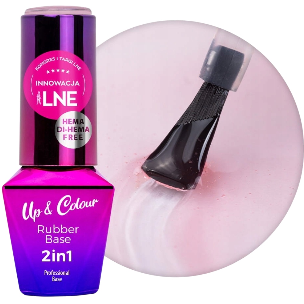 Baza Hybrydowa Kauczukowa MOLLYLAC 10g Up&Colour 2w1 Rubber Spicy Beige